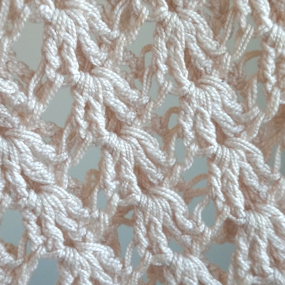 Vintage Elegant Cream/ Nude Rope Crochet Hand Knit Skirt M - Picture 10 of 10